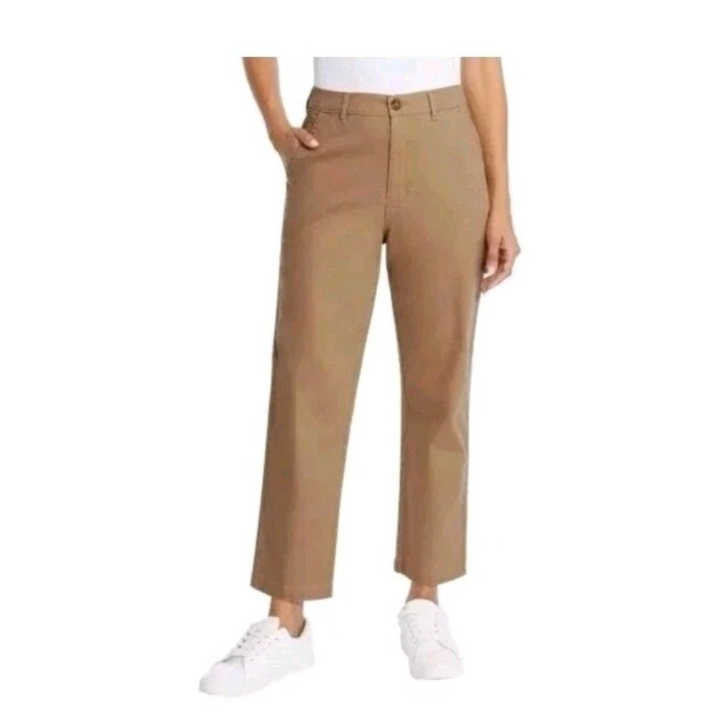NEW G.H. Bass & Co. Women's Size 8 Chino Straight Leg Ankle Pans Brown